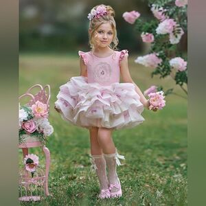 Dollcake Bouquet Tutu Pink Dress Size 8 New